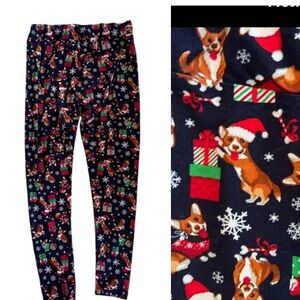 Time & True Christmas Dog themed leggings size large